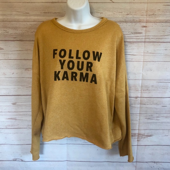 Zara Tops - Zara "Follow Your Karma" Oversized Sweatshirt